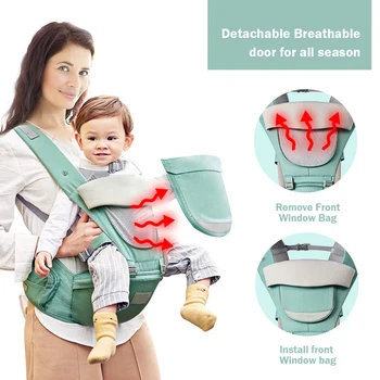 

12-In-1 Baby Carrier Backpack Breathable Baby Carrier With Non-Slip Baby Hip Seat Hipseat Heaps Baby Sling Carrier Wrap #30