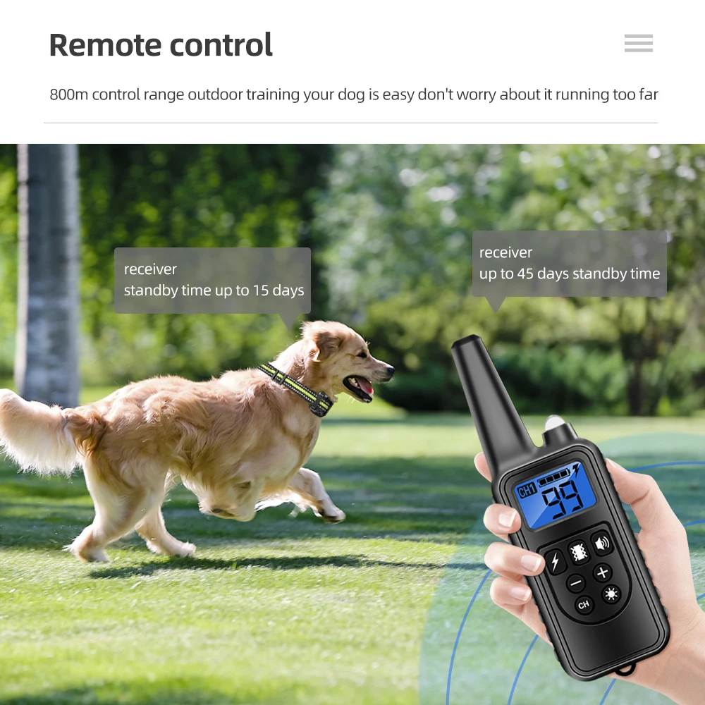 Nylon Rope Remote Control Electronic Shock Training Collar Anti Bark Collar