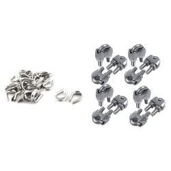 Cosses de câble couleur argent, 25 pièces de 4Mm et 12 pièces de 6Mm, 1/4 pouces 