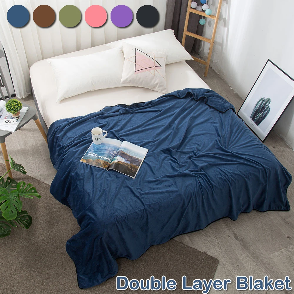

Soft Throw Blanket With Small Ball Decor Washed Soft Warm Cover Air Condition Quilt For Bed D30