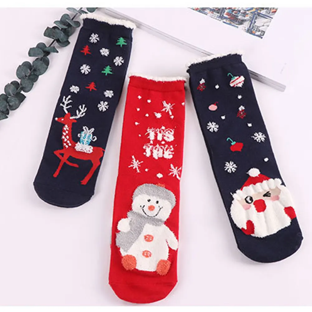 

New Designer Red Black Women Sock Set Winter Casual Christmas Tree Cartoon Snow Elk Pattern Female Girl Christmas Long Sock Gift