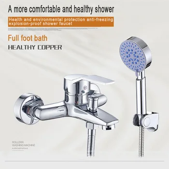 

Full copper thickening IELTS triple mixer faucet In-wall bathtub faucet Surface mounted mixing valve bathroom shower faucets