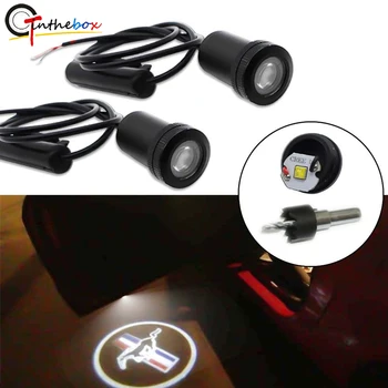 

GTinthebox 2pcs Wireless Car Door Welcome Projector Ghost Shadow Logo LED Light For Ford Mustang