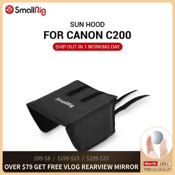

SmallRig Camera Quick Release Sun Hood for Canon C200 does not block any buttons and ports on the left side of monitor 2085