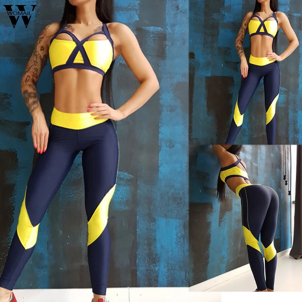 

Womail Women Sexy Club Suit Sets Shoulder BreastplateTop And Leggings Fitness Sports Pants Suit Season Womne Suit Sets S-L