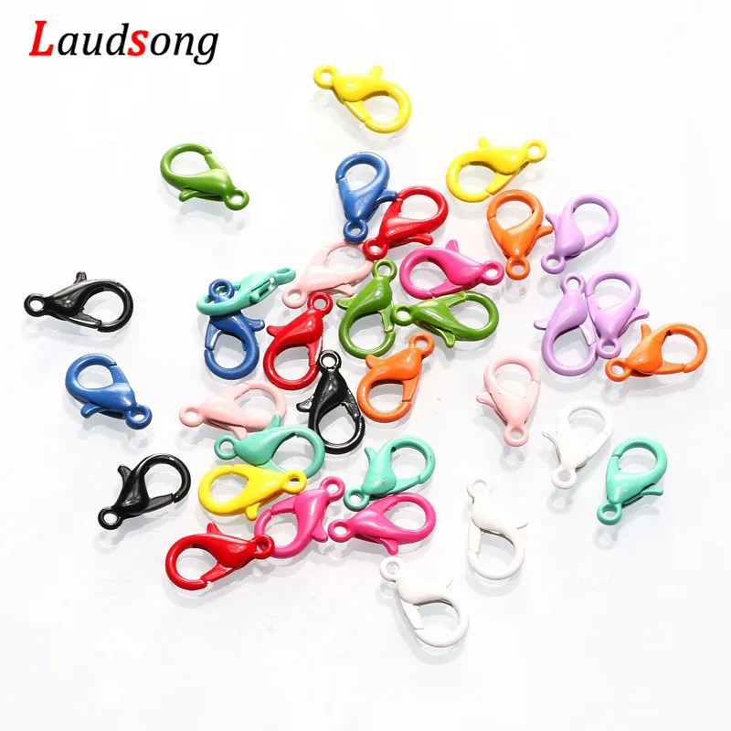 30 개/몫 DIY 쥬얼리에 대 한 다채로운 스테인레스 스틸 랍스터 걸쇠 후크 끝 Clasps 커넥터 결과 목걸이 팔찌 만들기
