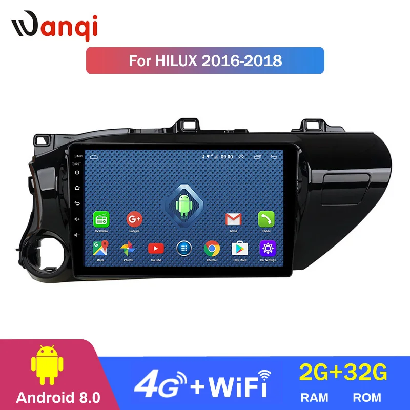 Автомагнитола WANQI 10 1 для TOYOTA Hilux 9 1-2016 4G Lte All Netcom 2018 дюйма мультимедийная система с