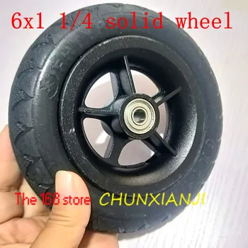 

Size 6X1 1/4 Solid Wheel Tyre Explosion Proof Wear Resistance Suitable for Folding Bicycle Tires, Mini Surfing Electric Scooters
