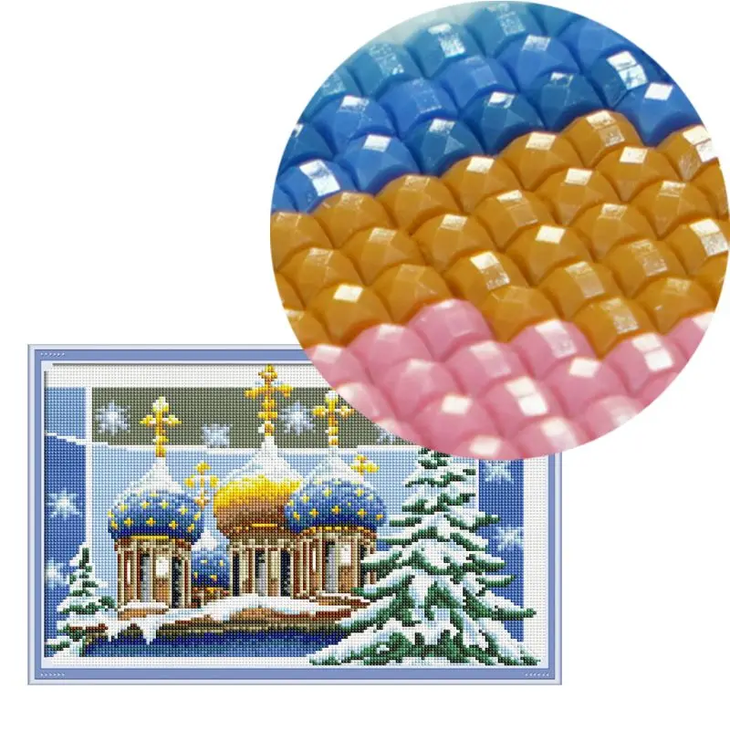 Christmas Castle DIY Full Drill Diamond Painting Embroidery Cross Stitch Kit Rhinestone Home Decor Art Craft 634E