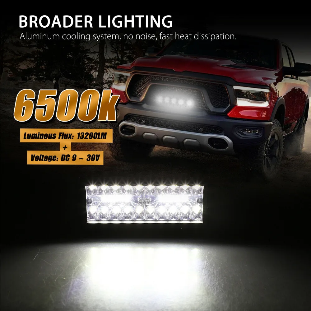 LED Work Light Bar Flood Spot Combo Fog Lamp Offroad Driving Truck 2x 7inch 800w
