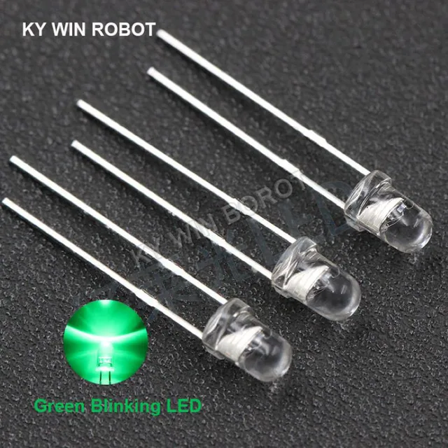 50pcs 3mm White Green Red Blue Yellow Light-Emitting-Diode Automatic Flashing LED Flash Control Blinking 3 mm LED Diode 1.5HZ 50pcs Green