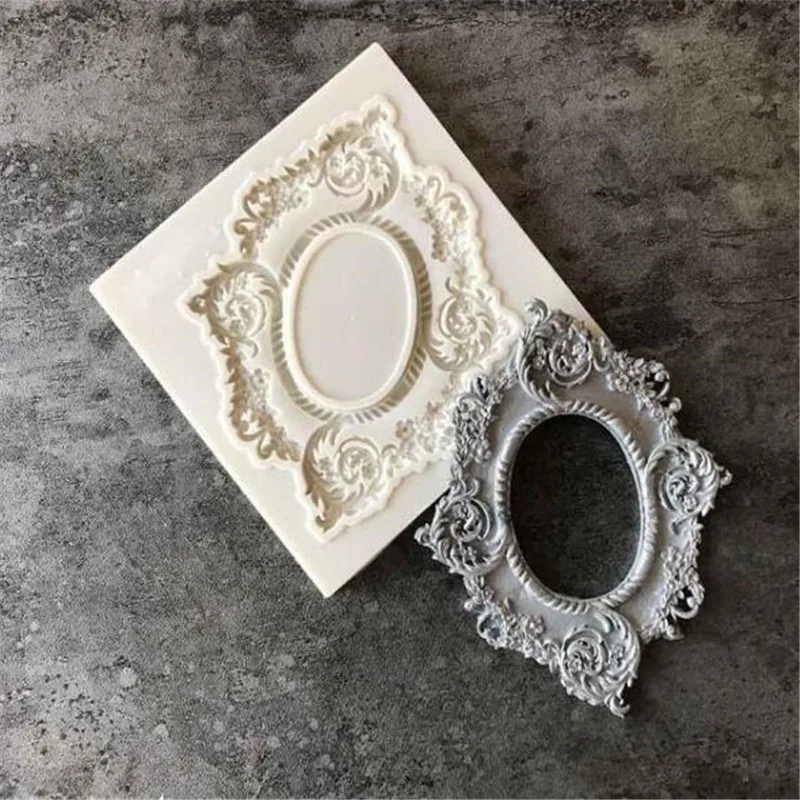 DIY Sugarcraft Frame Silicone Mold Fondant Mold Cake Decorating Tools Chocolate Gumpaste Mold  Mirror Sugar Fondant Moulds