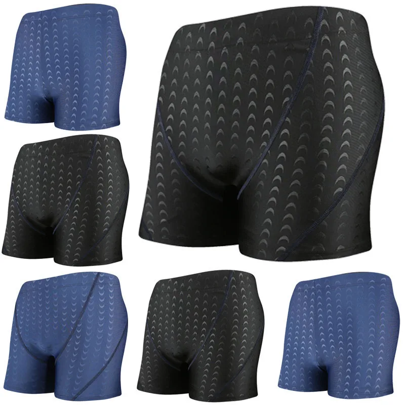 

[Shark Skin Fabric] MEN'S Swimming Trunks Quick-Dry Breathable Swimming Trunks Boxer Plus-sized Beach Shorts 901