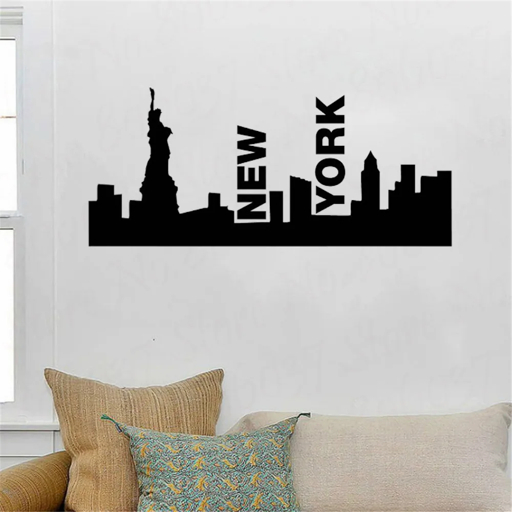 New York City Skyline виниловые наклейки на стены Стикеры Статуя Свободы обои наклейка