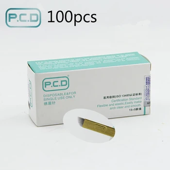 

Microblading Blade Needles 0.25mm PCD 12 Pin for Permanent Makeup 3D Embroidery Manual Pen for Eyebrow Tattoo 100pcs
