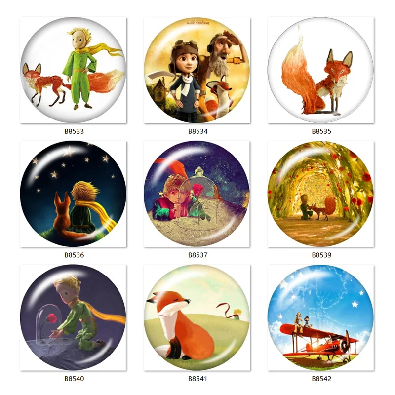 Стеклянные Кабошоны с плоской задней поверхностью The little prince fox 12/18/20/25 мм 10 шт. B8513 |