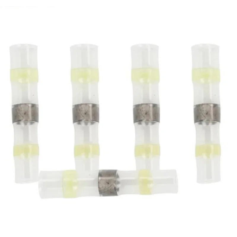 

300Pcs Heat Shrink Terminals Yellow Solder Sleeve Waterproof Wire Crimp Butt Terminal Connectors Electrical Connectors