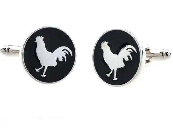 10pairs/lot Copper Enamel Cufflinks Cock Rooster Cross Spider Web Pattern Cuff Links Men's Jewelry Wholesale
