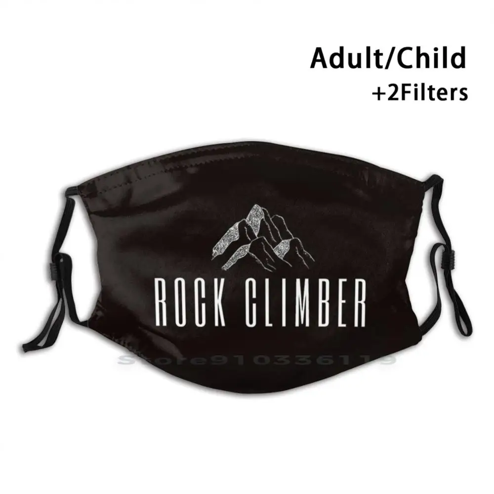 

Rock Climber Print Reusable Mask Pm2.5 Filter Face Mask Kids Climb Adventure Mountain