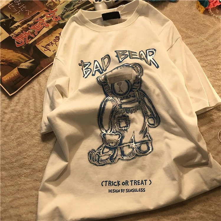 Cute Little Dinosaur Pattern Printed T-Shirt Summer Loose Large Size Multi-Color Cartoons Japanese Tops Y2k Casual Cotton Tees Cute Little Dinosaur Pattern Printed T-Shirt Summer Loose Large Size Multi-Color Cartoons Japanese Tops Y2k Casual Cotton Tees