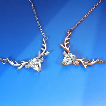 

Necklace S925 Sterling Silver Necklace Female Simple Necklace Colorful Gold Light Luxury Pendant Valentine's Day Gift