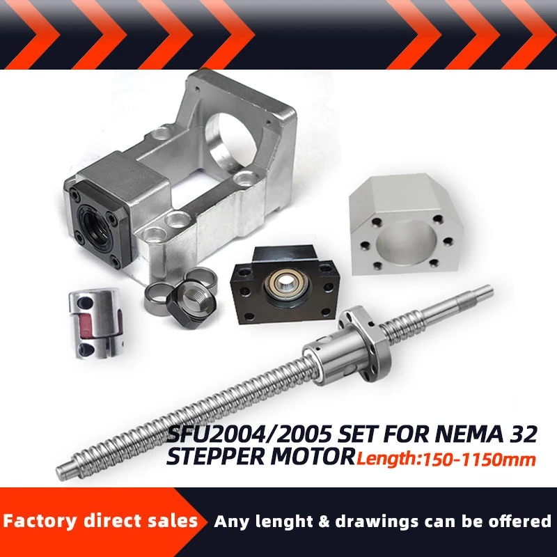 

SFU2004/2005 L=150-1150mm +HM15-80 nema32（Cast aluminum） BF15 +Plum coupling XB30*40 +Coupler DSG20H for cnc parts