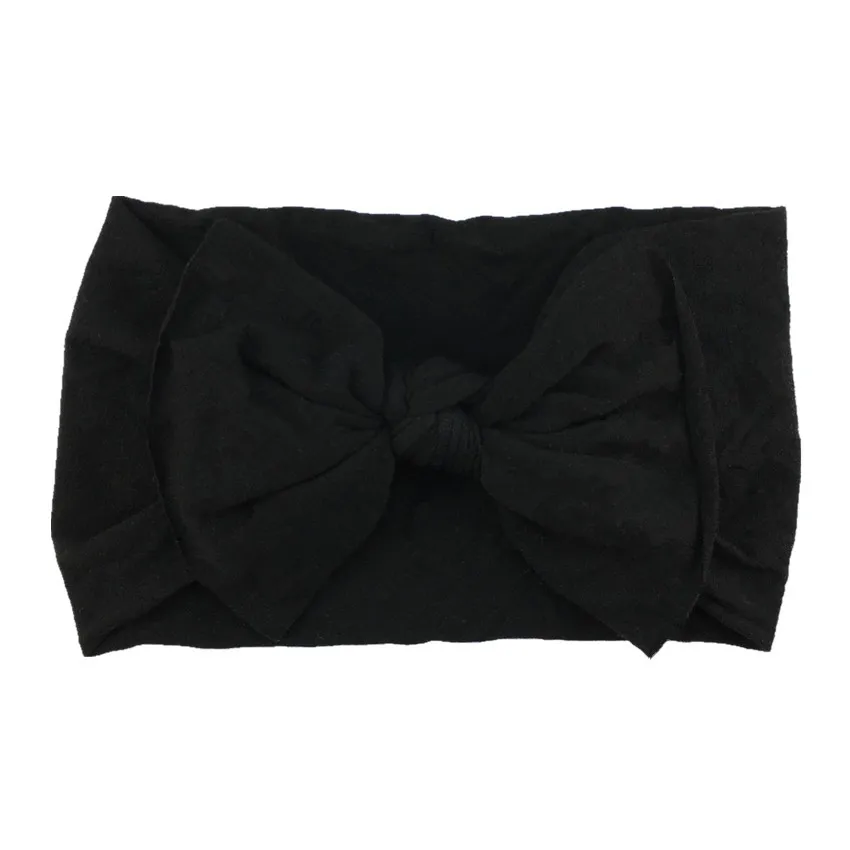 20pcs/lot Ear Turban Girl Lovely Headwear Wide Elastic Soft Nylon Headband with 4.5'' Hair Bow Headwrap For Kids Hair Accessorie - Цвет: 1