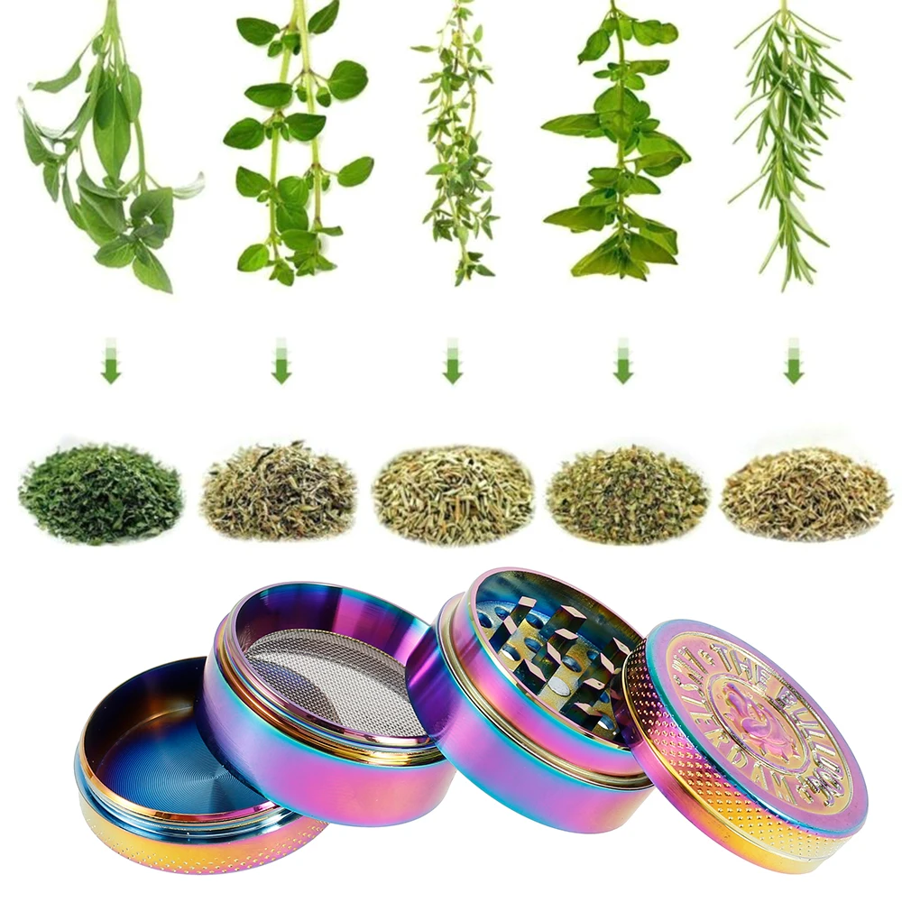 

4-Layer Dry Herb Grinder Weed Crusher Smoking Accessories Spice Grass Tobacco Grinder Metal Miller Machine DIY Cigarette Tools