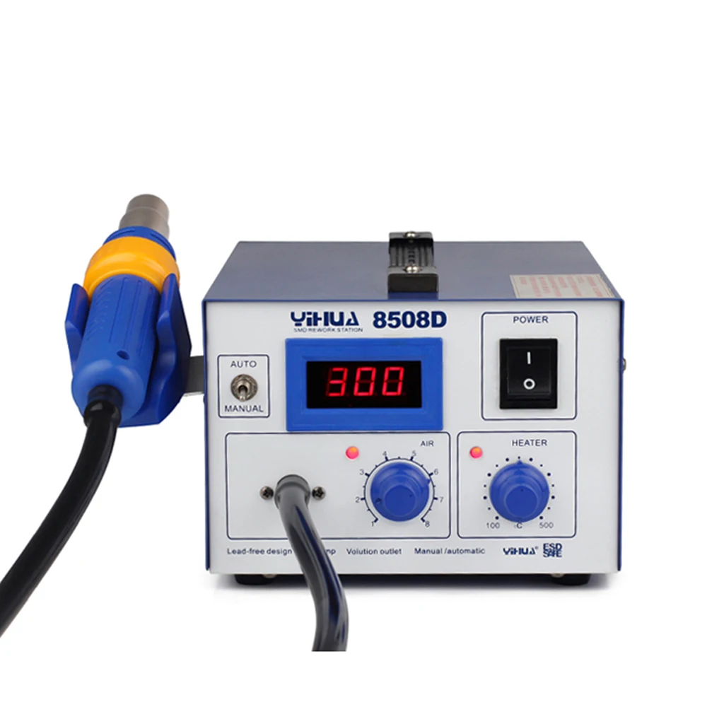 Package 2 220V YIHUA 8508D фена паяльная станция Тепловая пушка паяльная станция цифровой дисплей воздушный насос паяльная станция IC/PCB ремонт - Цвет: Package 2 220V