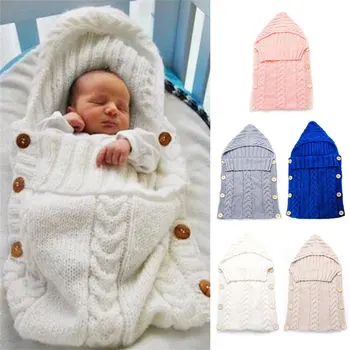

Thick Warm Large Baby Sleep Mat Blanket Swaddling Sweater Newborn Baby Infant Sleeping Bag Acrylic Fibers Hoodies Swaddle Wrap