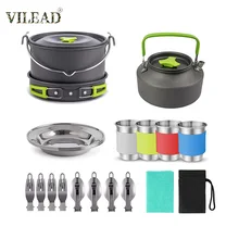 VILEAD 19 шт./компл. посуда для кемпинга для 4 человек портативный горшок противень чашка чайник набор складной набор для приготовления пищи на открытом воздухе посуда для пикника VILEAD 19 шт./компл. посуда для кемпинга для 4 человек портативный горшок противень чашка чайник набор складной набор для приготовления пищи на открытом воздухе посуда для пикника