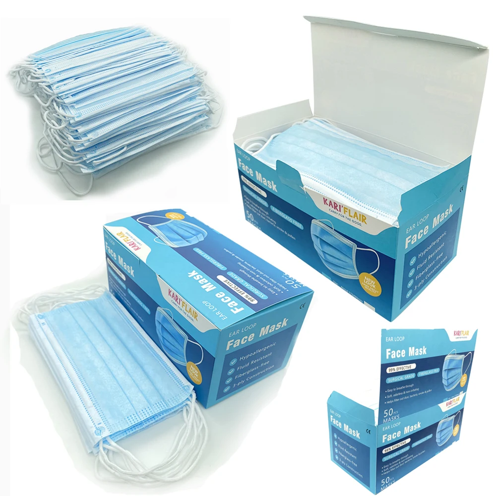 

50Pcs Anti-Dust face Masks Anti-flu PM2.5 Protective Face Mouth Masks Anti nCoV Influenza Bacterial Facial surgical Safety