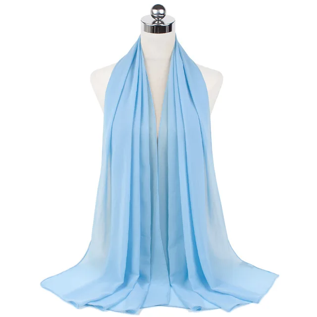 High Quality Good Stitching Stitch Plain Premium Heavy Chiffon Hijab Scarf Malaysian Women's Scarves Hijabs Long Shawl Shawls 40