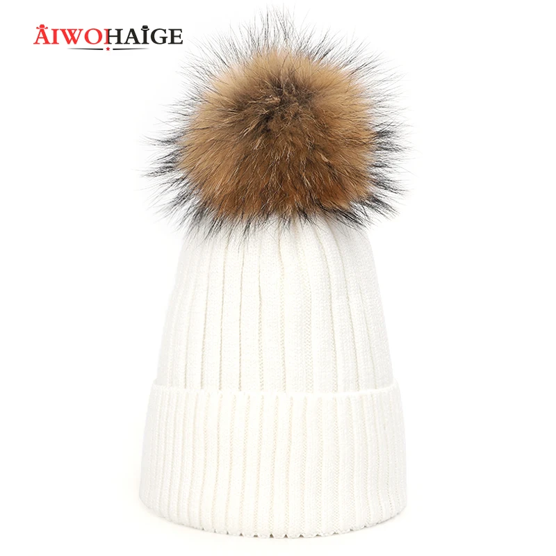 

2019 new winter woman caps mink real fur pompom for hat Soft cap Thicken Hedging Cap pompom with snap Casquette tone gorro