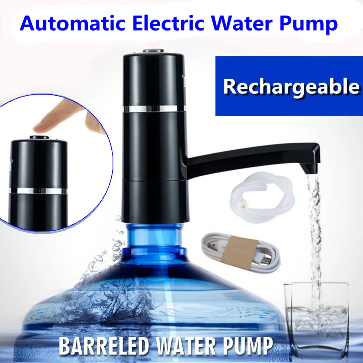 Мини беспроводной Электрический автоматический насос для питьевой воды USB Перезаряжаемый умный Диспенсер Электрический водяной насос