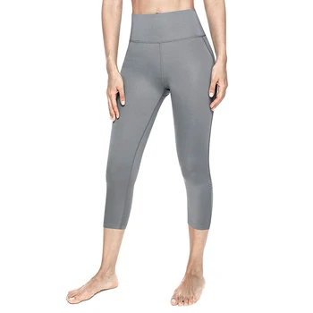 Vutru High Waist Fitness Women Seamless Yoga Pants Capri Sport Leggings with Pocket Stretchy Solid Workout Gym Tights Sport Wear 4