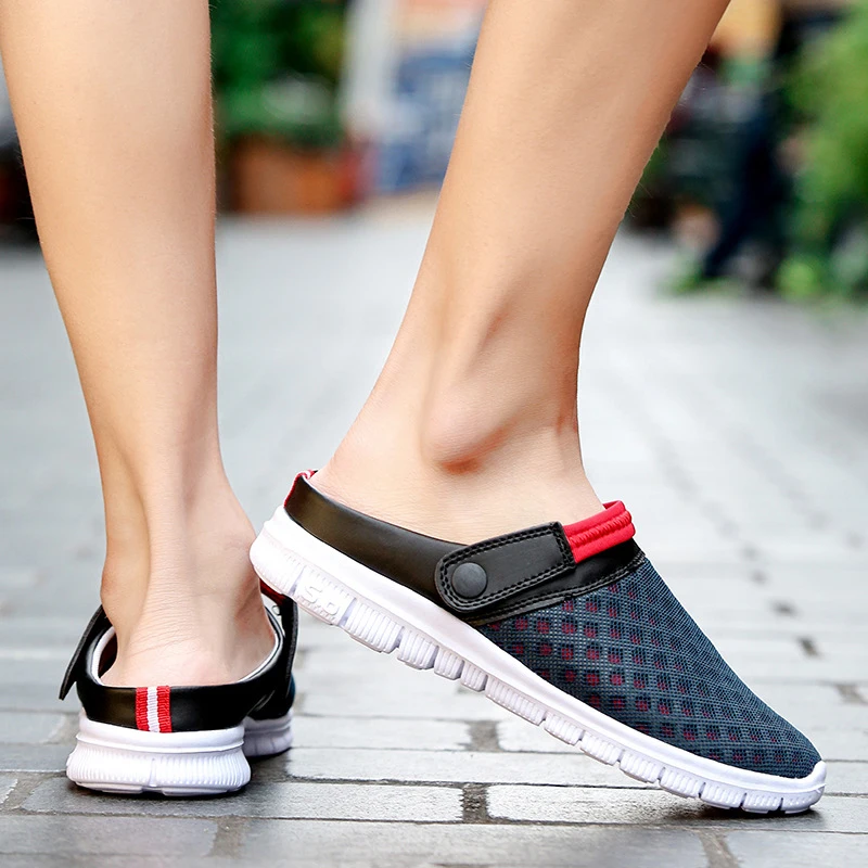 New song card 2020 summer new mesh sandals and slippers dongdong sandals beach shoes plus size non-slip lazy slippers Sandalias