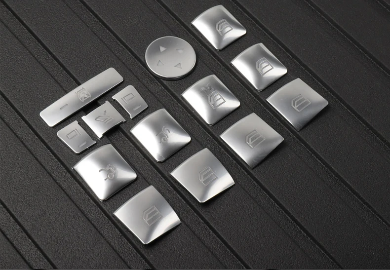 LUCKEASY Car window button modified ABS Patch For Tesla Model X- Button decoration protection 13pcs/set - Название цвета: MXS-DE13L