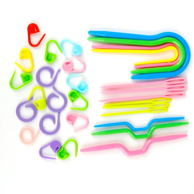 120pcs Locking Stitch Markers Knitting Stitch Counter DIY Craft Plastic Crochet  Stitch Needle Clip Random Color 