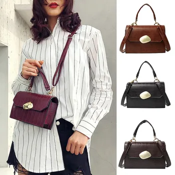 

Women Ladies Girls Retro Solid Alligator Tote handbag shoulder Crossbody Bag Sac A Main Bandouliere Femme 2020 #G30