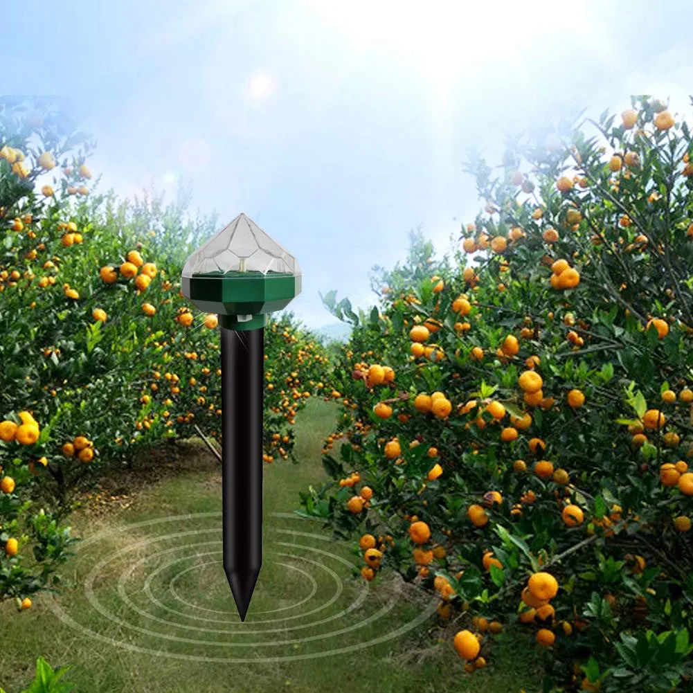 

2 Pcs Diamond Solar Repeller Masonry Solar Plug Light Control Rodent Repeller Spikes PI669