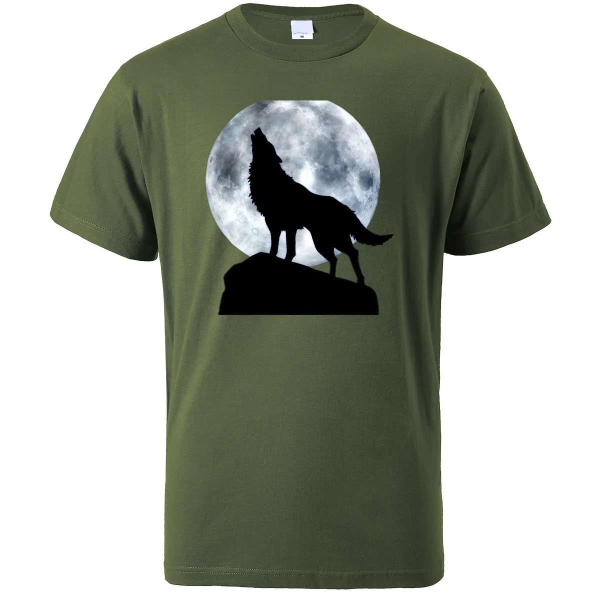 Moon Wolf мужские футболки винтажные толстовки с принтом Лето хип-хоп повседневные мужские топы хлопковая Футболка забавная футболка высокого качества