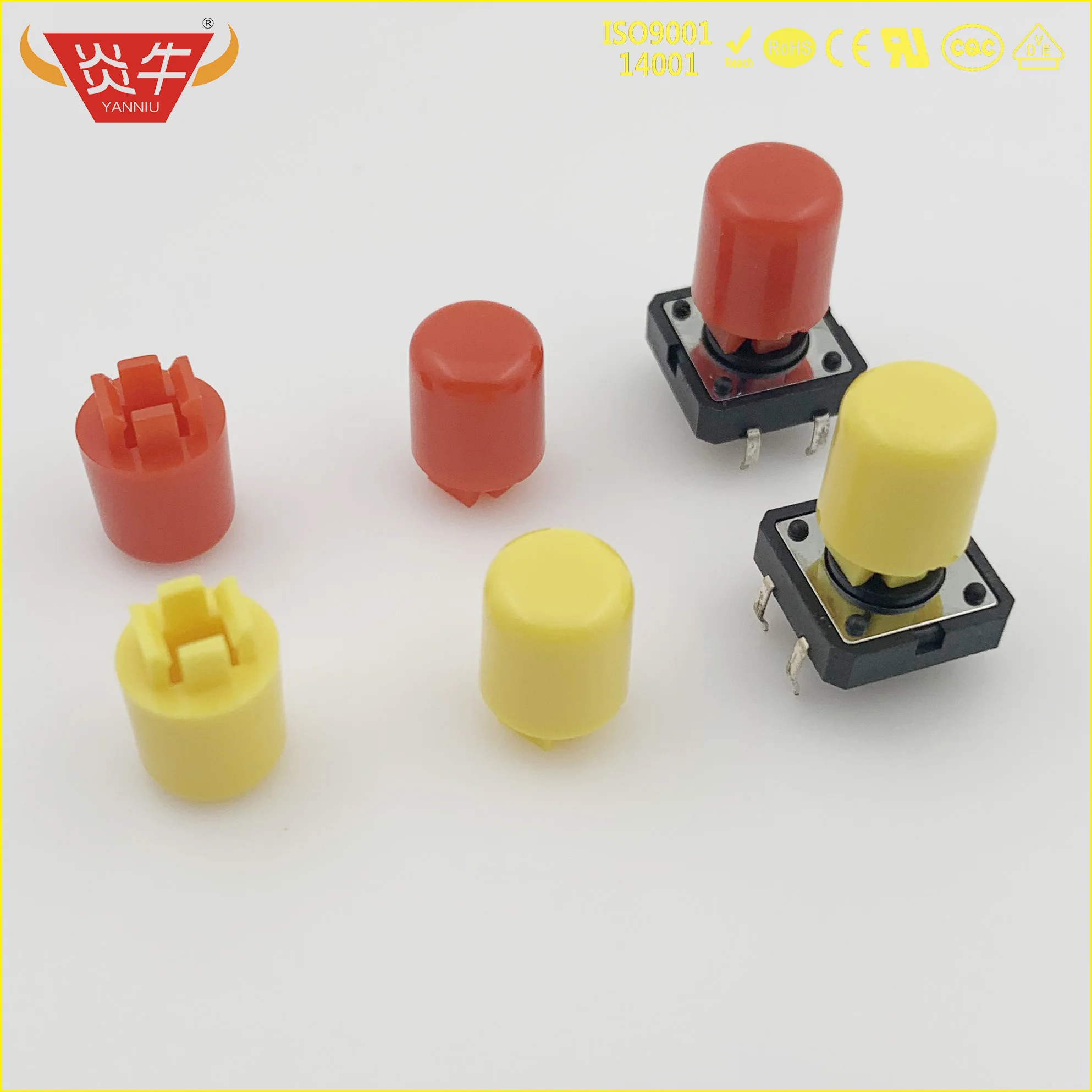 

50Pcs MICO TACT SWITCH SQUARE HEAD KEY CAP CIRCLE 8.9MM WHIT FOR 12*12 12X12 B3F SWITCHAT YN21