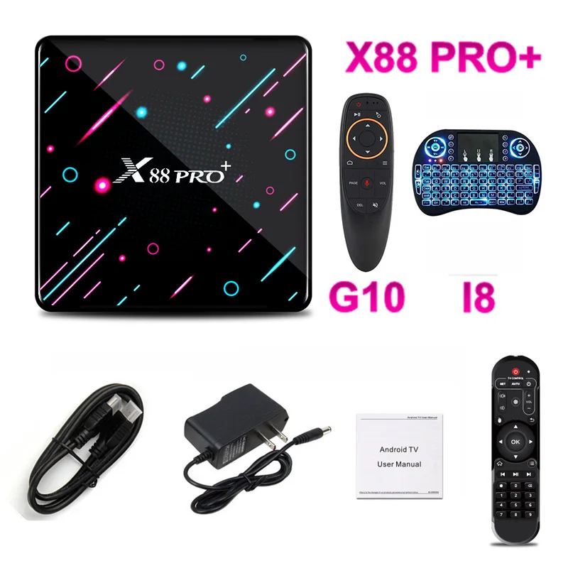 QPLOVE X88 PRO Plus Smart tv Box ОС Android 9,0 RK3368 Qcta-Core 4 Гб 64 Гб PowerVR G6110 GPU поддержка 4K HDMI 2.0a изображение двойной WiFi - Цвет: X88 with G10 and I8