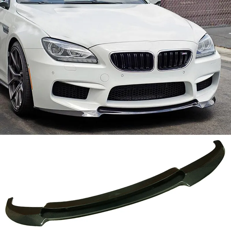 V Стиль углеродного волокна передний бампер губы Спорт Подходит для BMW 6-Series F06 F12 F13
