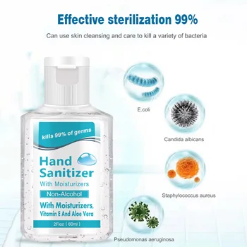 

3PCS 60ML Hand Sanitizer Water Free Personal Care Sanitizer Anti-Bacterial Hand Gel Sanitizer Effective Portable