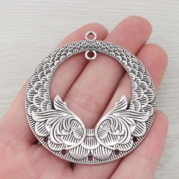 

10 x Large Tibetan Silver Chandelier Earrings/Necklace Connectors Round Charms Pendants for Jewelry Making 59x59mm