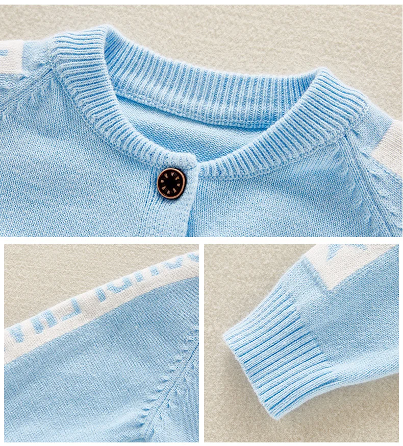 British Style Cardigan Baby Sweater Suits Autumn Warm Letters Infant Baby Clothing Sets Long Sleeve Knitting Sets Outwear Z620
