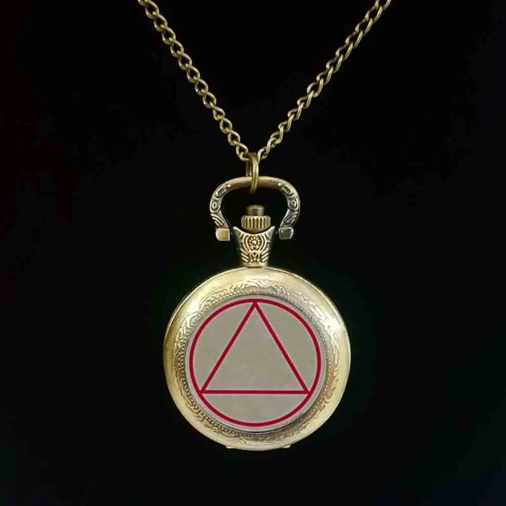 1Pcs/lot Ninja fashion Pocket watch Pendant Necklace Cosplay triangle circle Prop Cos Anime Toys quartz silver bronze | Украшения и