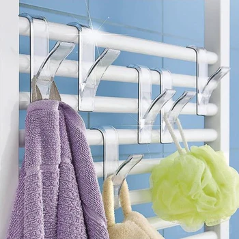 

10pcs Household Bathroom Radiator Hooks Creative Bathroom Nail-free Seamless Rack Clothes Scarf Hanger Holder Towel Rack
